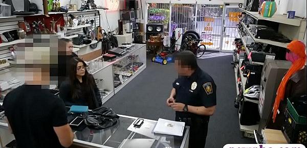  Two women tried to stole and banged hard by pawn dude